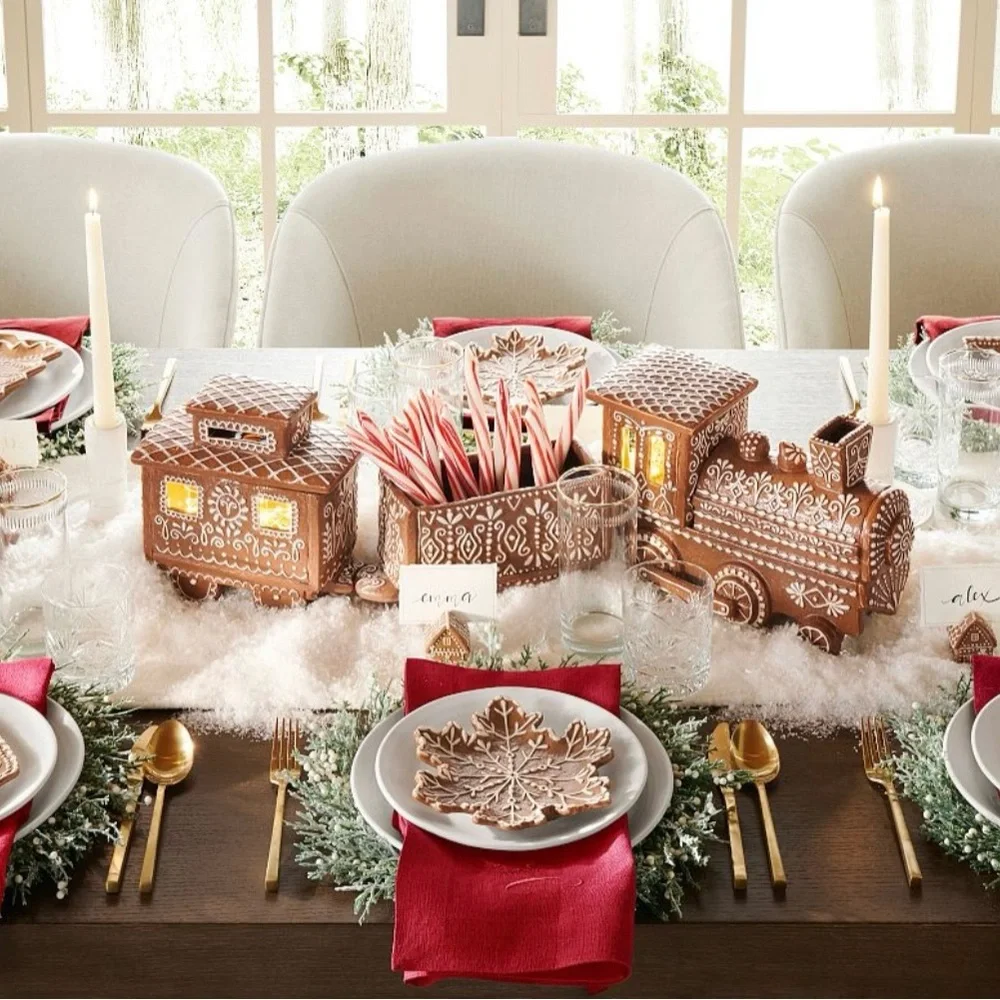Pottery Barn Gingerbread Train NWT